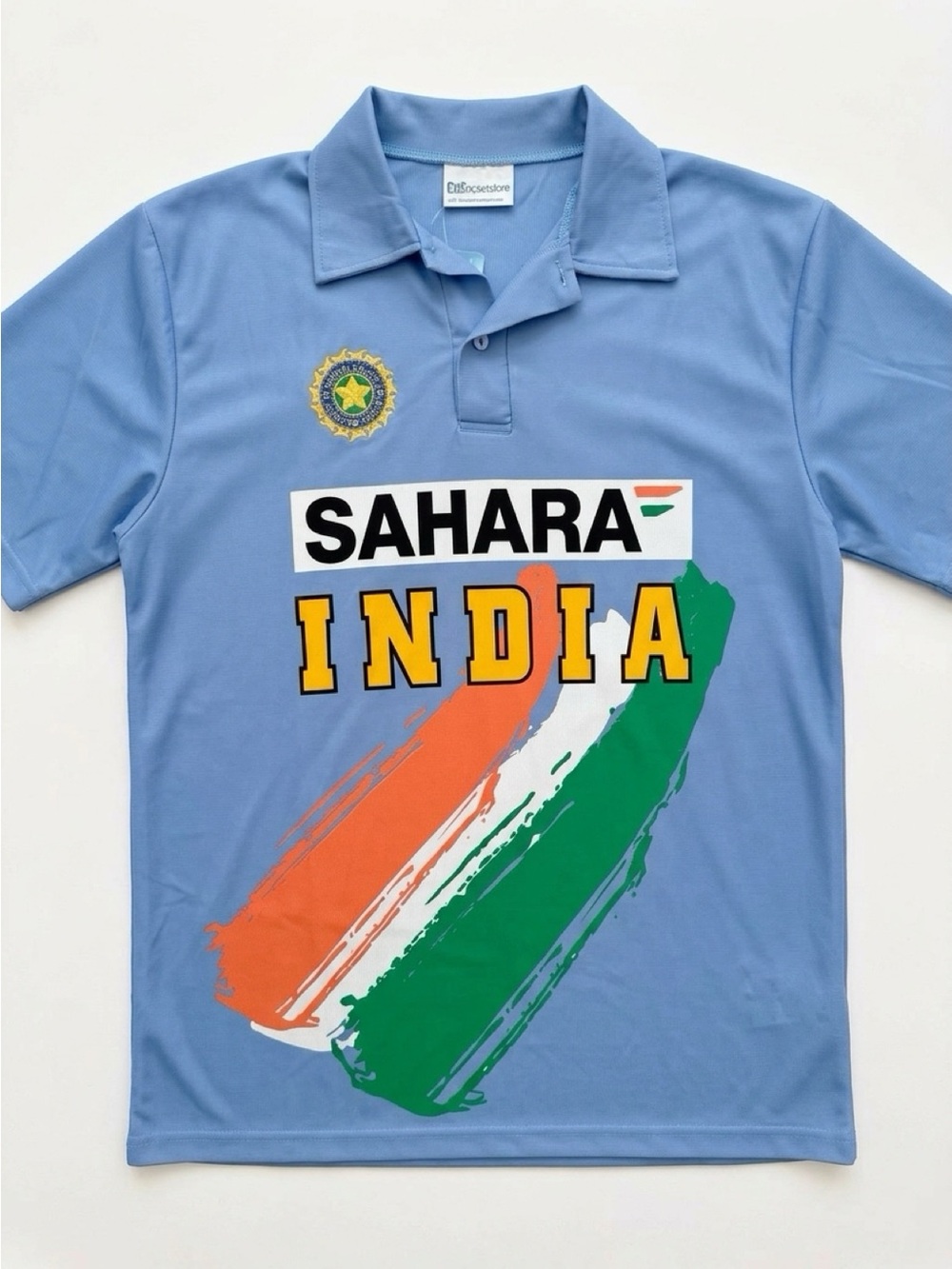 Pro Player Light Blue Kids Polo with India Brushprint